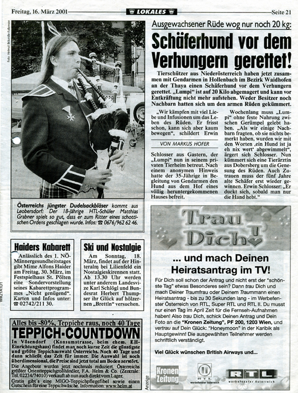 Kronen Zeitung 2001